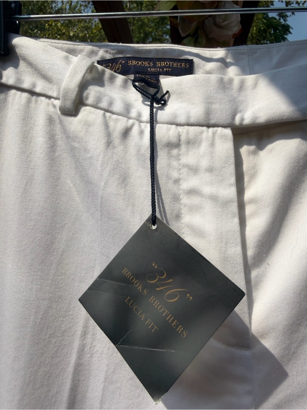 Brooks Brothers Cream Lucia Fit Dress Pants